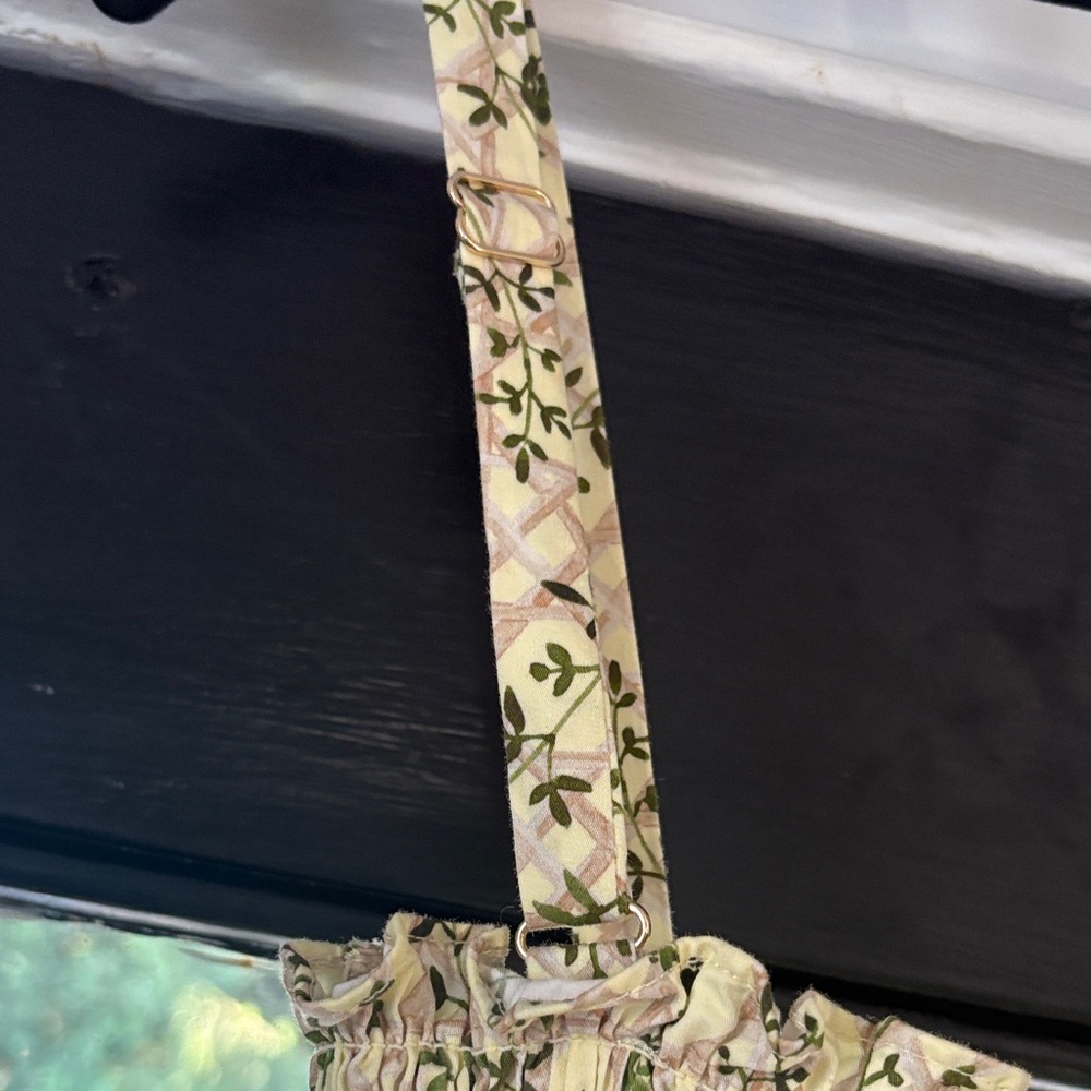 Hill House Mini Floral Sundress in Cream and Green - Picture 8 of 15